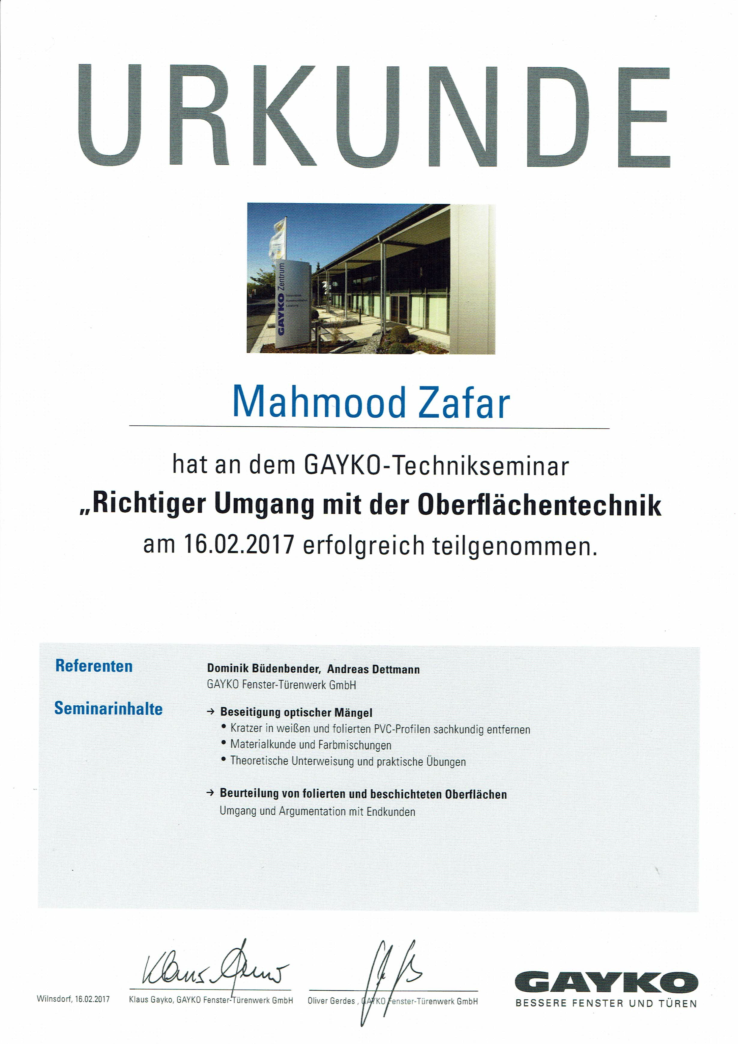 GAYKO Fensterbau GmbH Oberflächentechnik